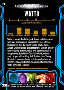2012 Topps Star Wars: Galactic Files #20 Watto Back