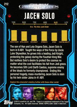 2012 Topps Star Wars: Galactic Files #212 Jacen Solo Back