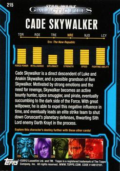 2012 Topps Star Wars: Galactic Files #215 Cade Skywalker Back