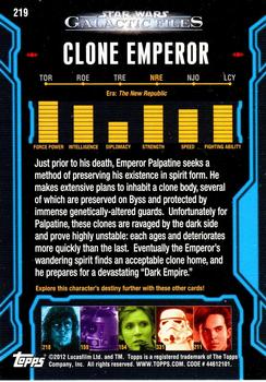 2012 Topps Star Wars: Galactic Files #219 Clone Emperor Back