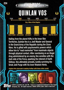 2012 Topps Star Wars: Galactic Files #224 Quinlan Vos Back