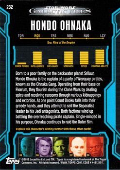 2012 Topps Star Wars: Galactic Files #232 Hondo Ohnaka Back