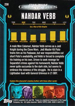 2012 Topps Star Wars: Galactic Files #238 Nahdar Vebb Back