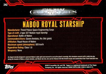 2012 Topps Star Wars: Galactic Files #242 Naboo Royal Starship Back