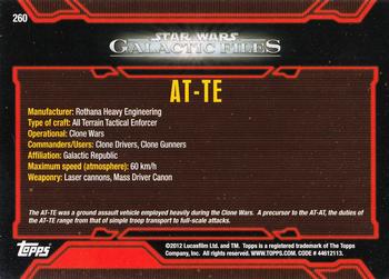 2012 Topps Star Wars: Galactic Files #260 AT-TE Back