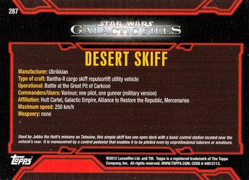 2012 Topps Star Wars: Galactic Files #287 Desert Skiff Back