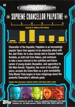 2012 Topps Star Wars: Galactic Files #39 Supreme Chancellor Palpatine Back