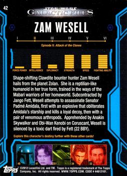 2012 Topps Star Wars: Galactic Files #42 Zam Wesell Back