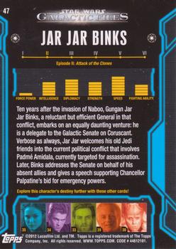 2012 Topps Star Wars: Galactic Files #47 Jar Jar Binks Back