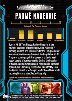 2012 Topps Star Wars: Galactic Files #4 Padmé Naberrie Back