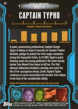 2012 Topps Star Wars: Galactic Files #51 Captain Typho Back