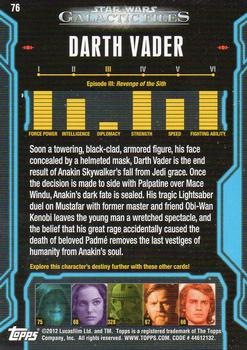2012 Topps Star Wars: Galactic Files #76a Darth Vader Back