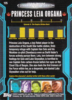 2012 Topps Star Wars: Galactic Files #125a Princess Leia Organa Back
