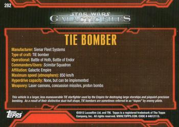 2012 Topps Star Wars: Galactic Files #282 TIE Bomber Back