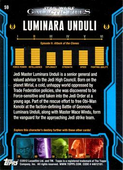 2012 Topps Star Wars: Galactic Files #59 Luminara Unduli Back