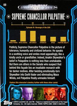 2012 Topps Star Wars: Galactic Files #69 Supreme Chancellor Palpatine Back