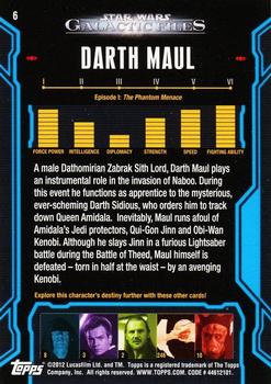 2012 Topps Star Wars: Galactic Files #6 Darth Maul Back