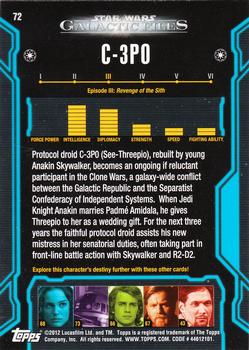 2012 Topps Star Wars: Galactic Files #72 C-3PO Back
