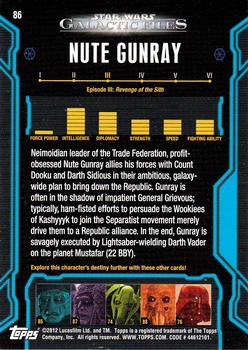 2012 Topps Star Wars: Galactic Files #86 Nute Gunray Back