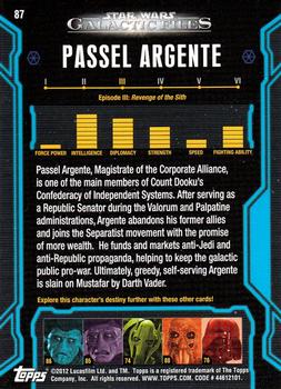 2012 Topps Star Wars: Galactic Files #87 Passel Argente Back