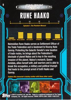 2012 Topps Star Wars: Galactic Files #9 Rune Haako Back