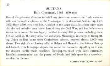 1961 Milton Bradley American Heritage Steamboats #19 Sultana Back