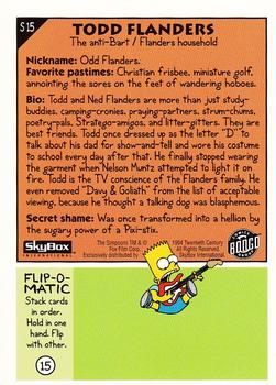 1994 SkyBox The Simpsons Series II #S15 Todd Flanders Back