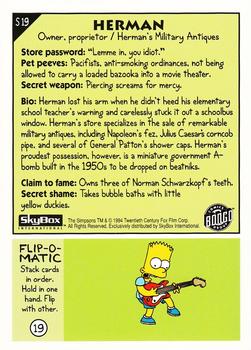 1994 SkyBox The Simpsons Series II #S19 Herman Back