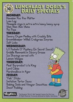 1994 SkyBox The Simpsons Series II - Smell-O-Rama #10 Lunchlady Doris Back