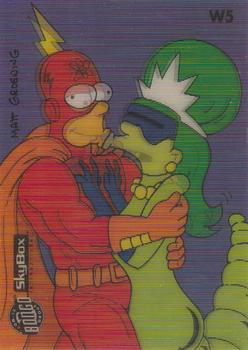 1994 SkyBox The Simpsons Series II - Wiggle Cards #W5 Radioactive Man & Larvae Lass Front