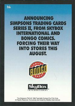 1994 SkyBox The Simpsons Series II - Promos #B6 Radioactive Man Back