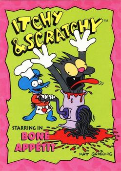 1993 SkyBox The Simpsons - Itchy & Scratchy #I1 Bone Appetit Front