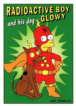 1993 SkyBox The Simpsons - Radioactive Man #R5 Radioactive Boy and Glowy Front