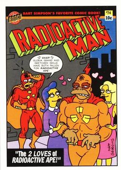 1993 SkyBox The Simpsons - Radioactive Man #R6 2 Loves of Radioactive Ape Front