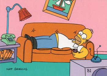 1993 SkyBox The Simpsons - Promos #B1 Homer on couch Front