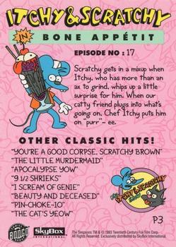 1993 SkyBox The Simpsons - Promos #P3 Itchy & Scratchy Back