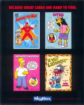 1993 SkyBox The Simpsons - Promos #P1-P4b 4-card panel, black border, unperforated Front