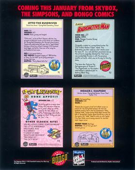 1993 SkyBox The Simpsons - Promos #P1-P4b 4-card panel, black border, unperforated Back