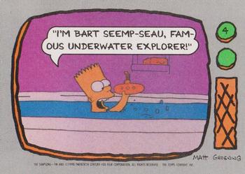 1990 Topps The Simpsons #4 I'm Bart Seemp-seau, famous underwater explorer Front