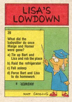 1990 Topps The Simpsons #3 I'm Lisa Simpson--I'm above domestic cleaning! Back