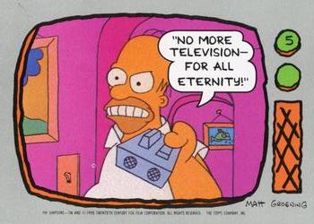 1990 Topps The Simpsons #5 No more television--for all eternity! Front