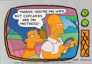 1990 Topps The Simpsons #7 Marge--you're my wife, but cupcakes are my mistress Front