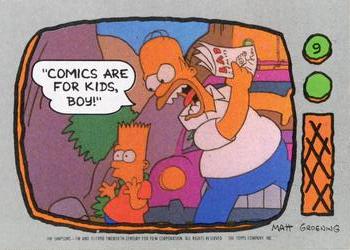 1990 Topps The Simpsons #9 Comics are for kids, boy! Front