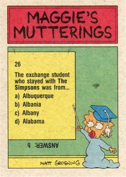 1990 Topps The Simpsons #47 There's nothing more disheartening to young f Back