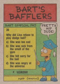 1990 Topps The Simpsons #71 Your father's chasing after Bart because he l Back