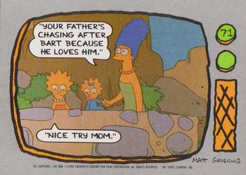 1990 Topps The Simpsons #71 Your father's chasing after Bart because he l Front