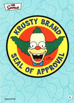 2002 Topps The Simpsons Bubble Gum & Stickers #6 Krusty Brand Seal of Approval Front