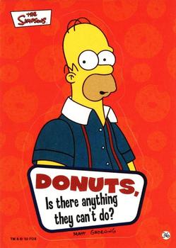 2002 Topps The Simpsons Bubble Gum & Stickers #36 Donuts, Is There Anything They Can't Do? Front