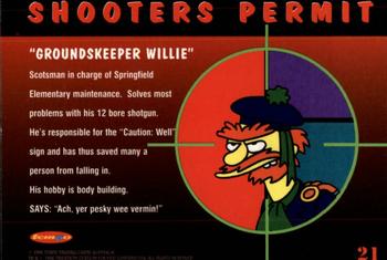 1996 Tempo The Simpsons Down Under #21 Groundskeeper Willie Back