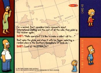 1996 Tempo The Simpsons Down Under #45 (Pointing to Australia) Back